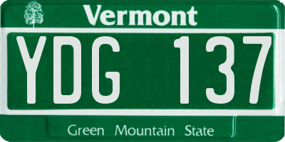 VT license plate YDG137