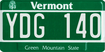 VT license plate YDG140