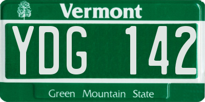 VT license plate YDG142