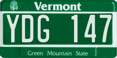 VT license plate YDG147