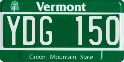 VT license plate YDG150