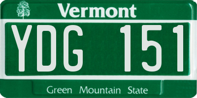 VT license plate YDG151