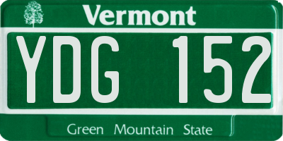 VT license plate YDG152