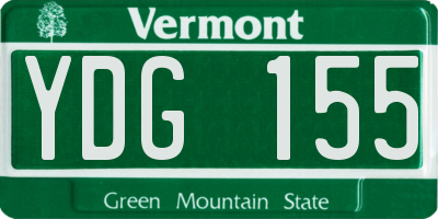 VT license plate YDG155