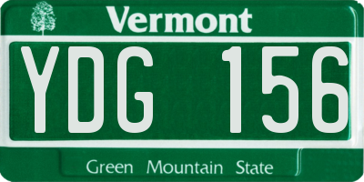 VT license plate YDG156