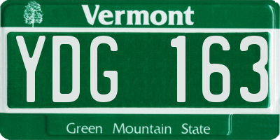 VT license plate YDG163