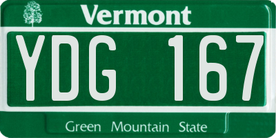 VT license plate YDG167