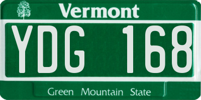 VT license plate YDG168