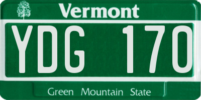 VT license plate YDG170