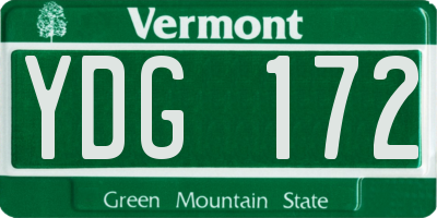 VT license plate YDG172
