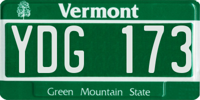 VT license plate YDG173