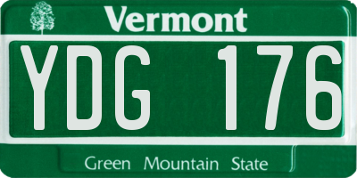 VT license plate YDG176