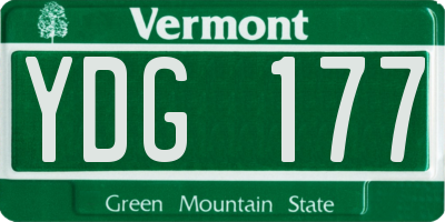 VT license plate YDG177
