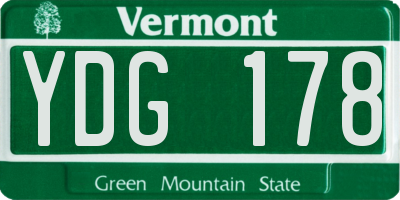VT license plate YDG178