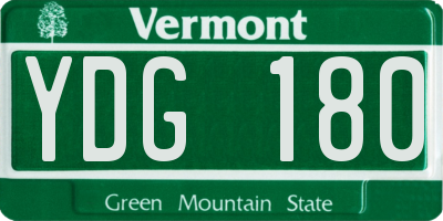 VT license plate YDG180