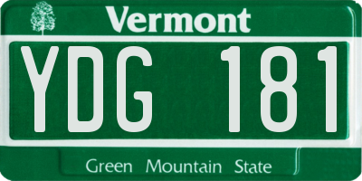 VT license plate YDG181