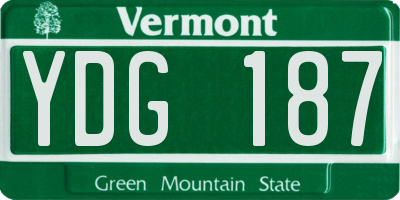 VT license plate YDG187