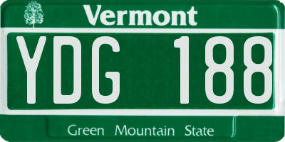 VT license plate YDG188