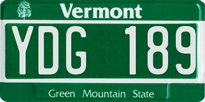 VT license plate YDG189