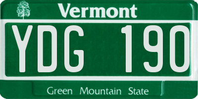 VT license plate YDG190