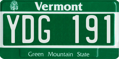 VT license plate YDG191