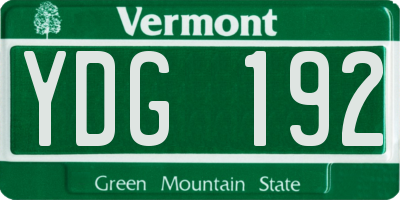 VT license plate YDG192