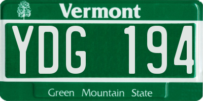 VT license plate YDG194
