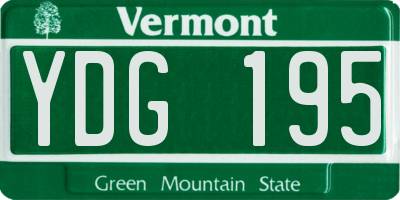 VT license plate YDG195