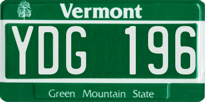 VT license plate YDG196