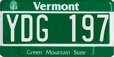VT license plate YDG197