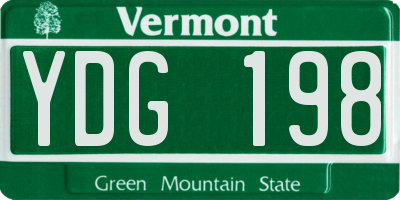 VT license plate YDG198