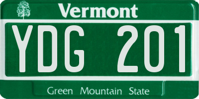 VT license plate YDG201
