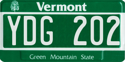 VT license plate YDG202