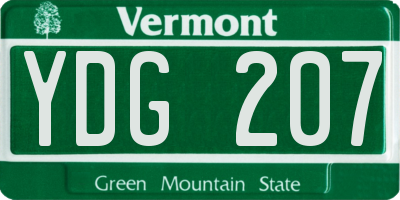 VT license plate YDG207
