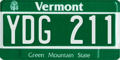 VT license plate YDG211