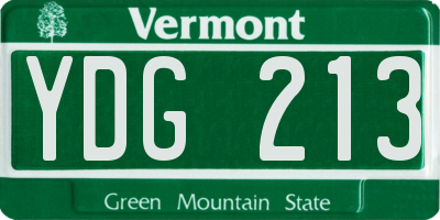 VT license plate YDG213