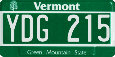 VT license plate YDG215