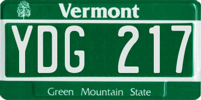 VT license plate YDG217