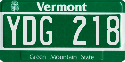 VT license plate YDG218