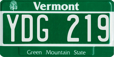 VT license plate YDG219