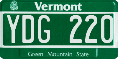 VT license plate YDG220