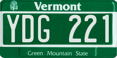 VT license plate YDG221