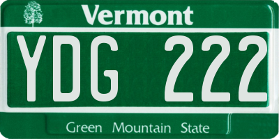 VT license plate YDG222