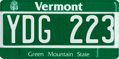 VT license plate YDG223