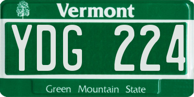 VT license plate YDG224