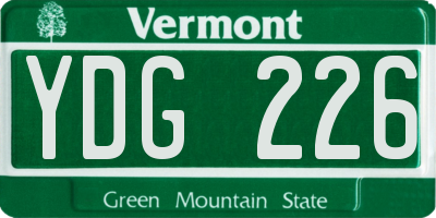 VT license plate YDG226