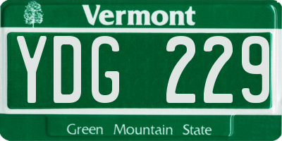 VT license plate YDG229