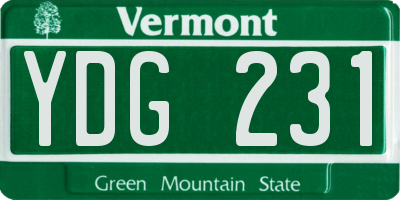 VT license plate YDG231