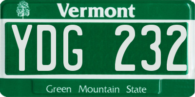 VT license plate YDG232
