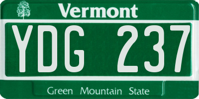 VT license plate YDG237